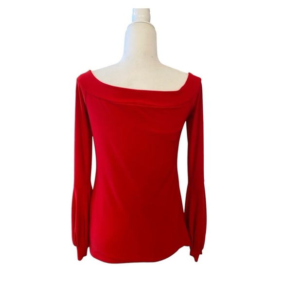 Joseph Ribkoff Red Long Sleeve Stretch Off Shoulder Blouse - Picture 3 of 7